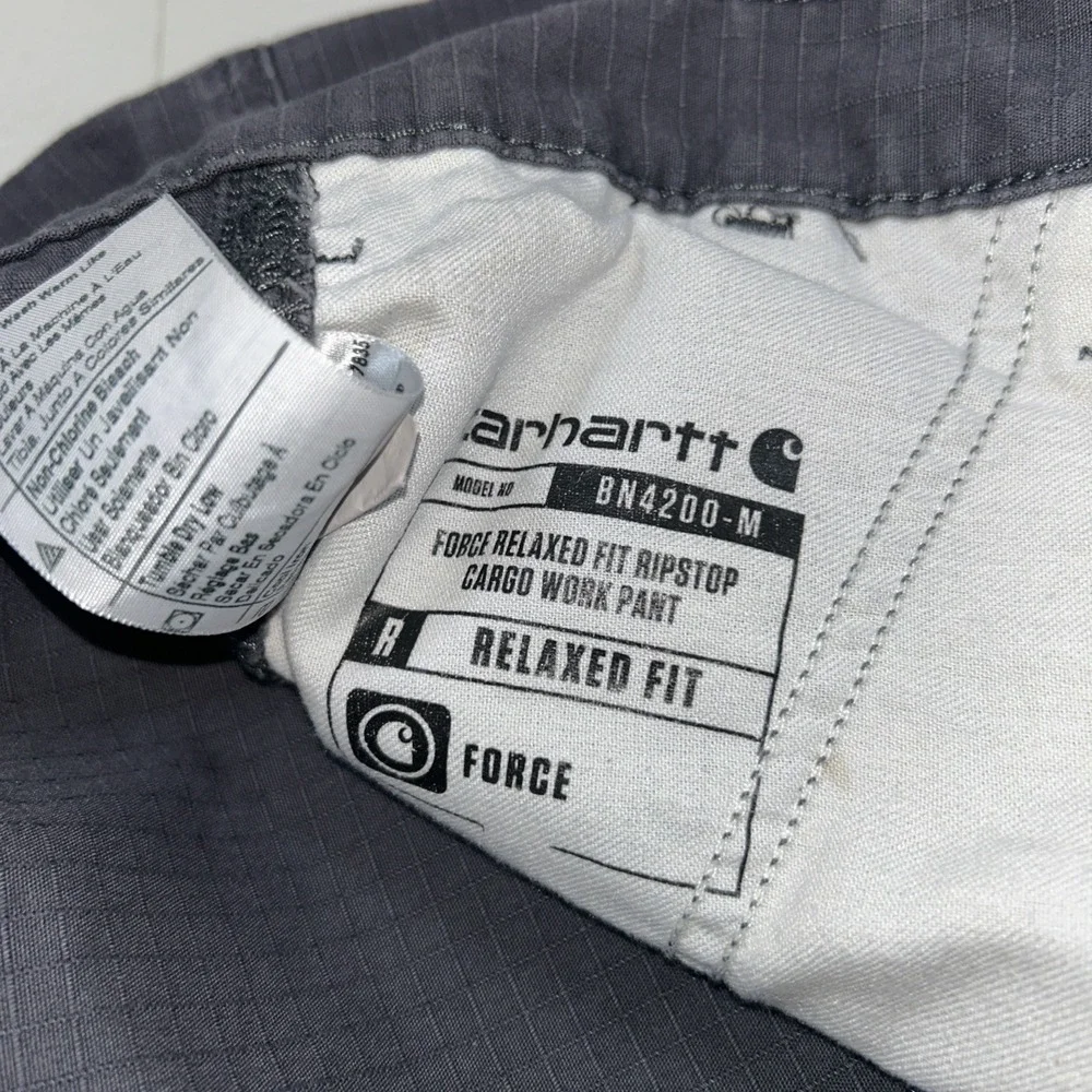 Carhartt Pants Mens‎ Size 40x34 Gray Force Cargo Relaxed Fit Ripstop BN4200-M